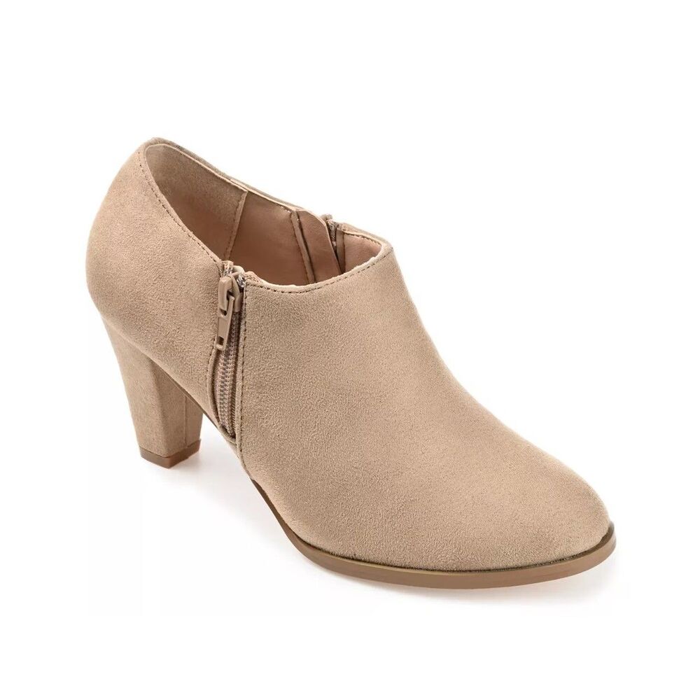 Journee Collection Womens 8 M Taupe Sanzi Zip Up Ankle Booties NIB KX0